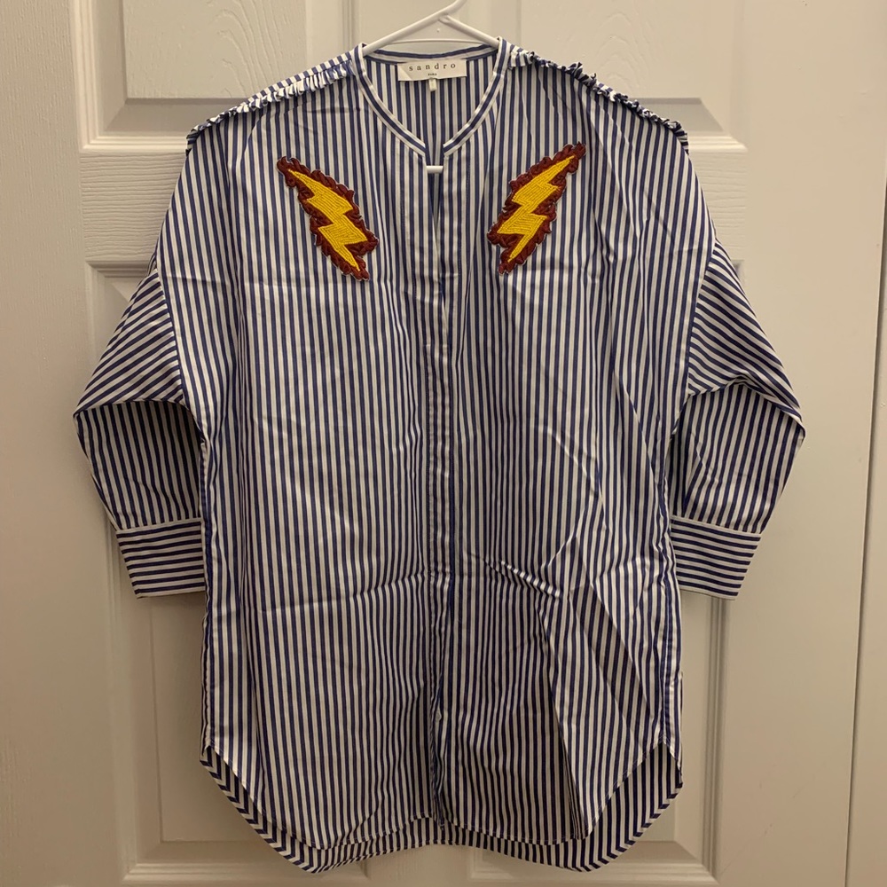 Sandro flame-embroidered blouse